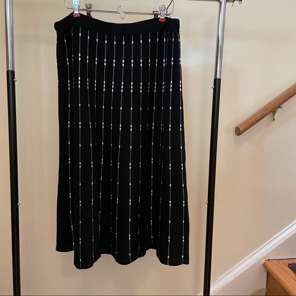 Coldwater Creek Black and White Striped Skirt